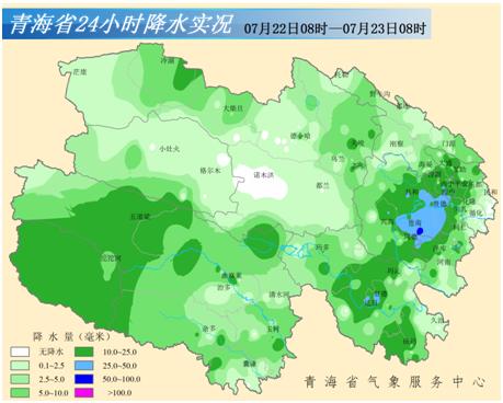 青海多地发布蓝色暴雨预警